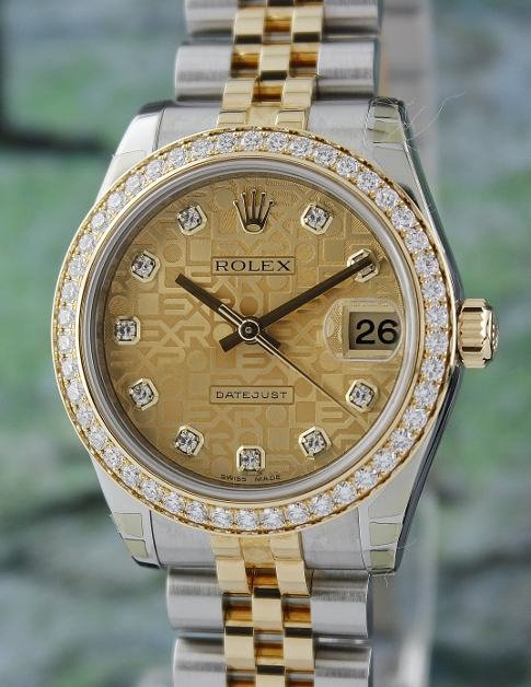 (image for) LIKE NEW ROLEX MID SIZE STEEL & GOLD OYSTER PERPETUAL DATEJUST /178383